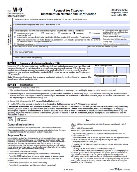 IRS Form W9 — Iowa FAIR Plan Association