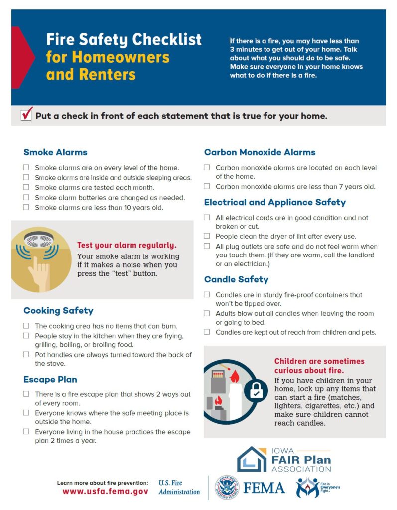 Click on this image to download a PDF Fire Safety Checklist