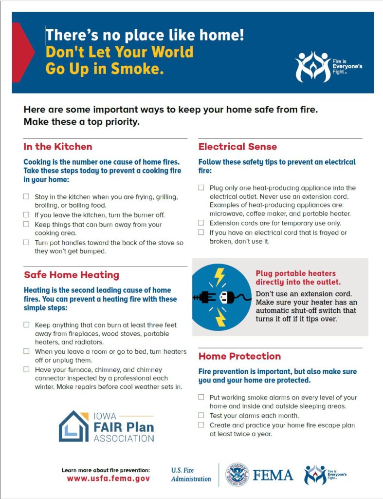 Click on this image to download a PDF about keeping your home safe from fire